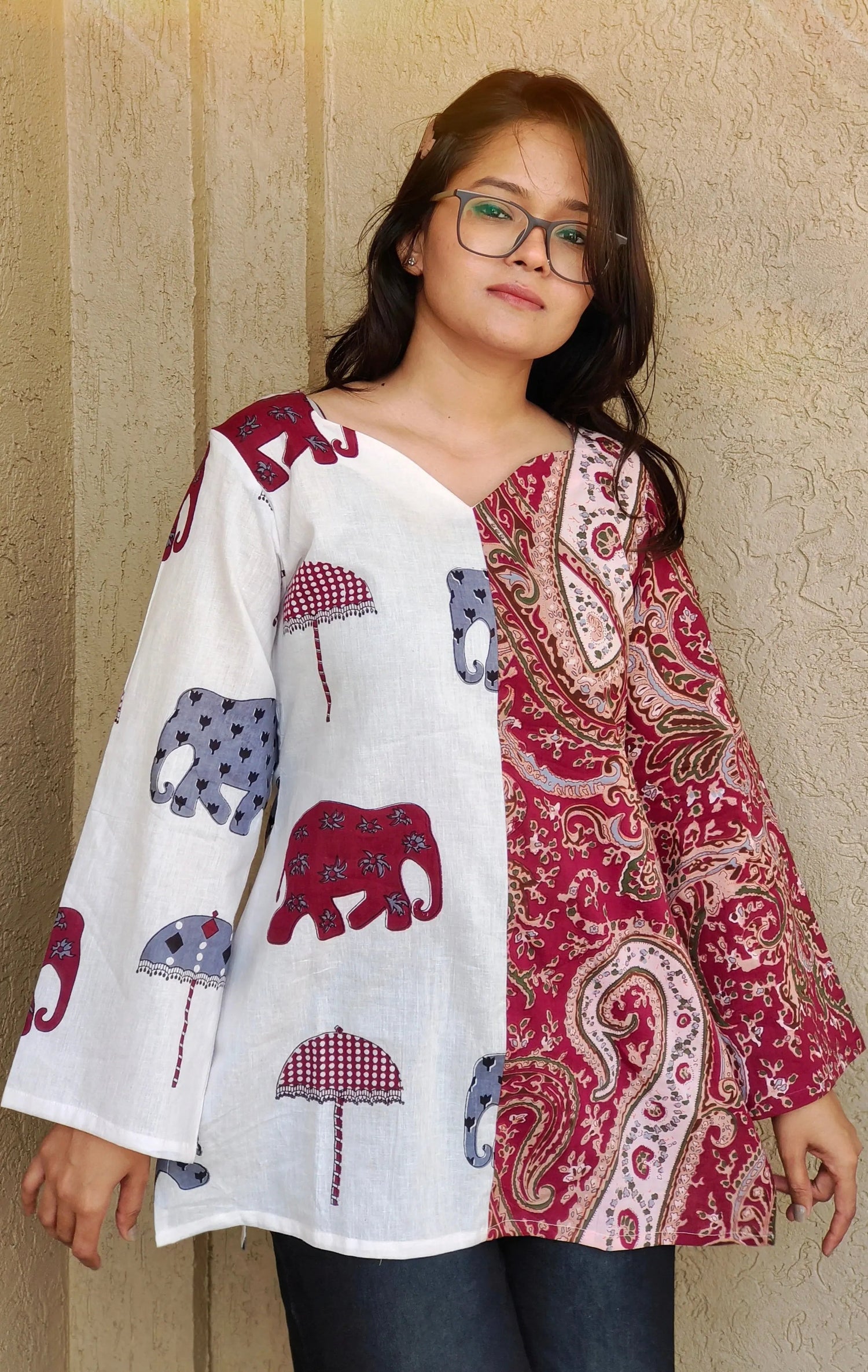 Elephant Paisley Fusion Kurti Aardhvi
