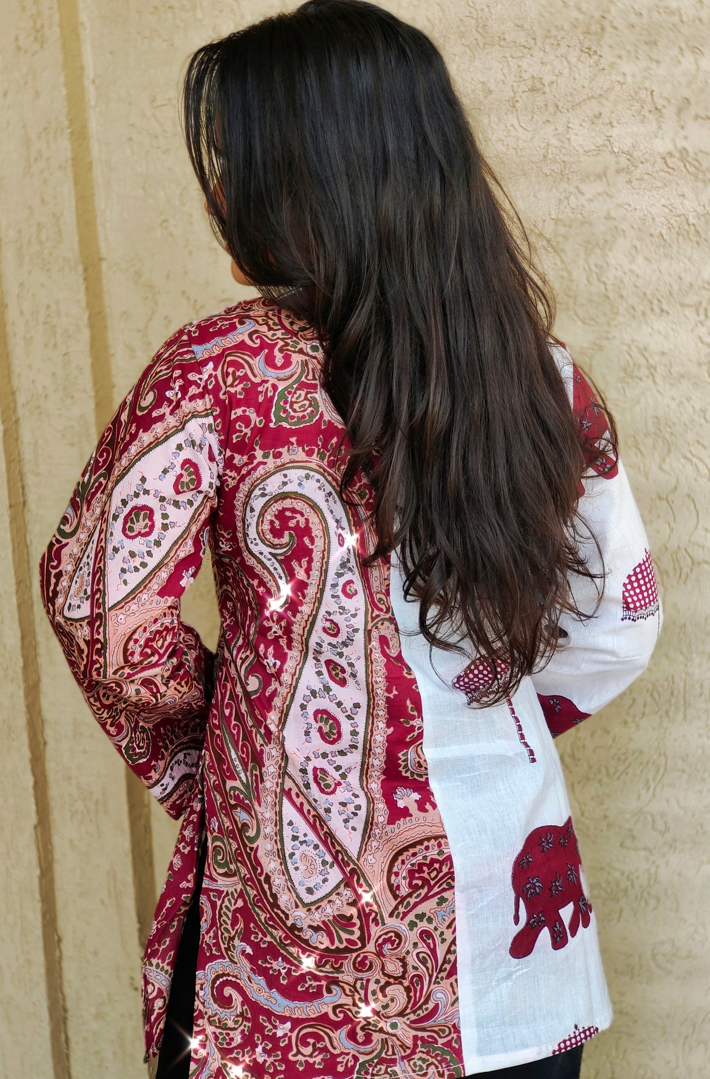 Elephant Paisley Fusion Kurti