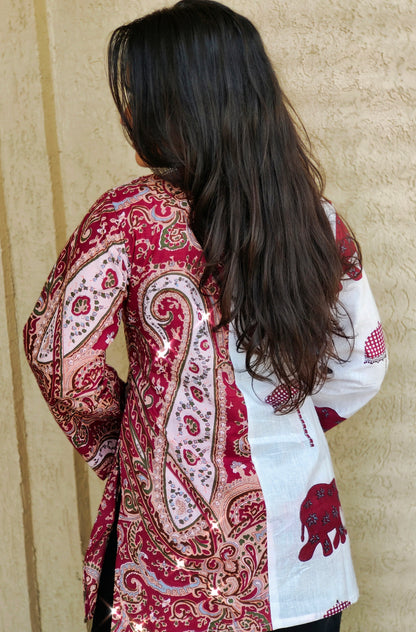 Elephant Paisley Fusion Kurti