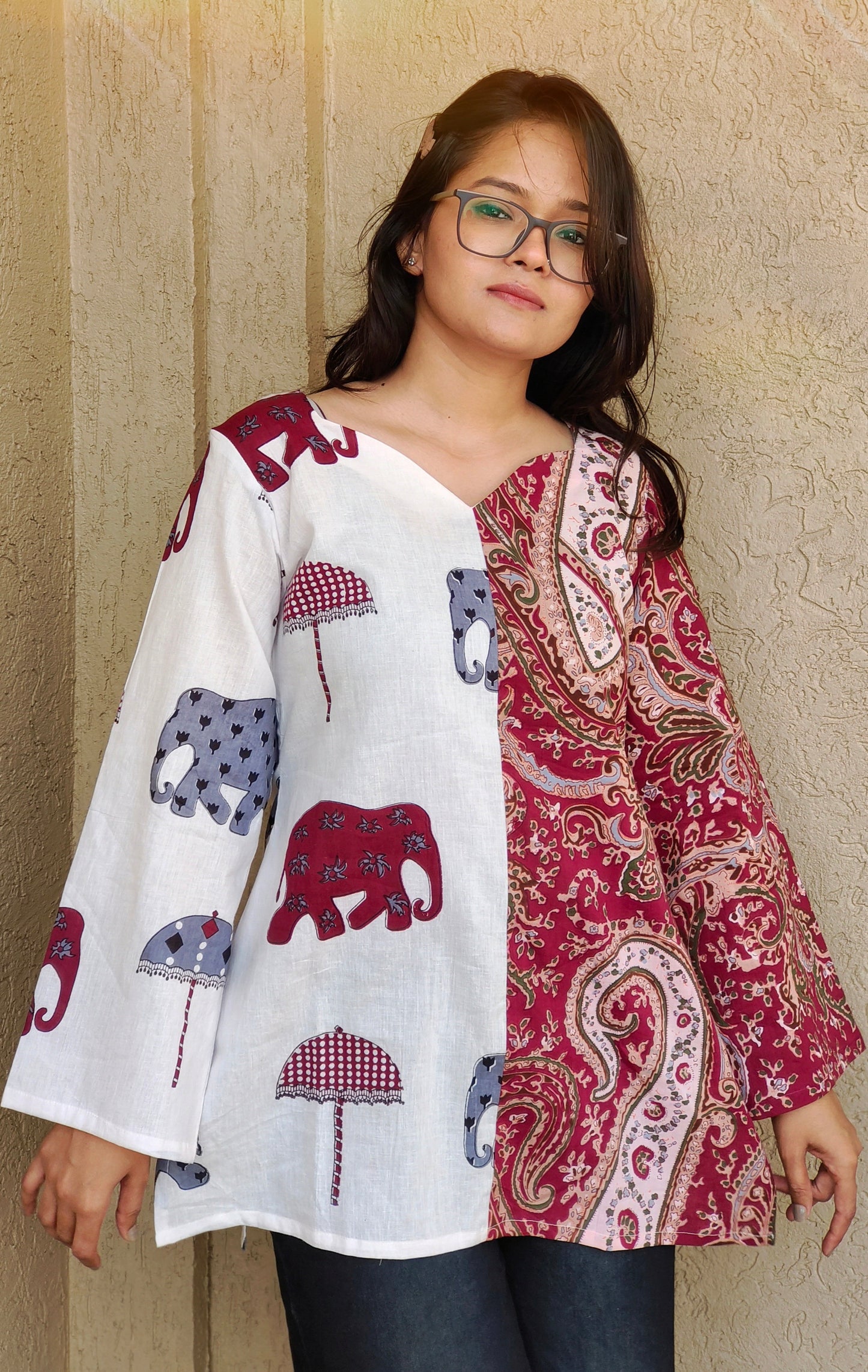 Elephant Paisley Fusion Kurti