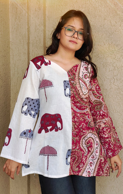 Elephant Paisley Fusion Kurti