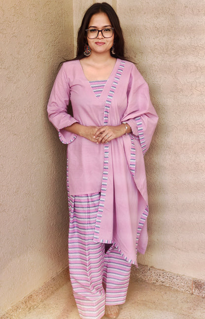 Lilac Zigzag Farsi Suit Set