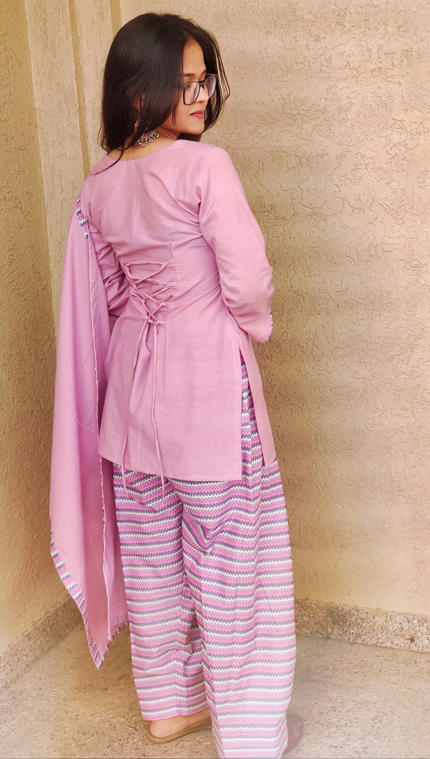 Lilac Zigzag Farsi Suit Set