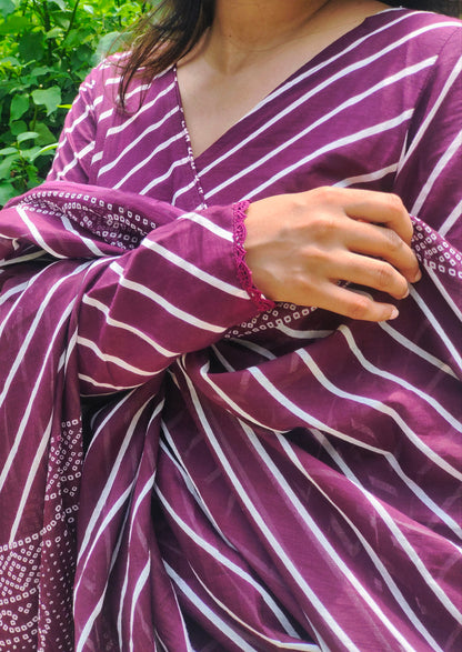 Rangrez Lehariya Anarkali Set Aardhvi