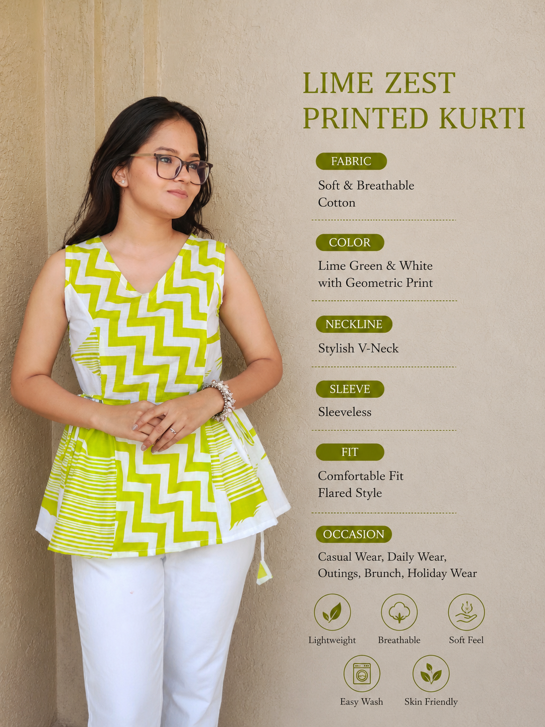 Lime Zest Printed Kurti