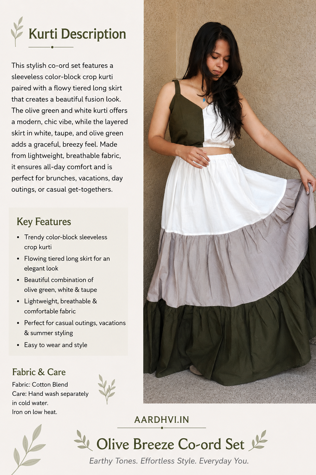 Olive Breez Co-ord Set